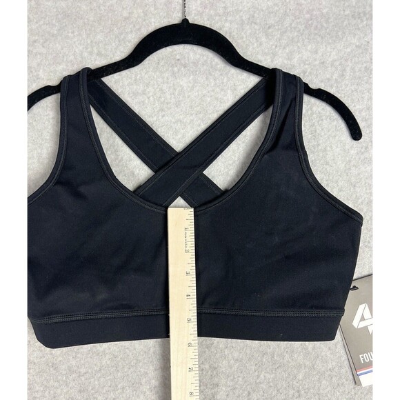 Fourlaps Sports Bra Womens L Black Infinity Crossback Support Stretch 4Laps NEW - Picture 9 of 16
